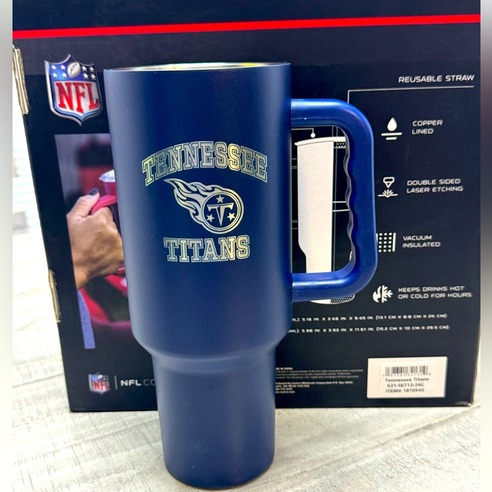 Tennessee Titans NCAA 40oz Travel Tumbler Drinkware No Lid Included New